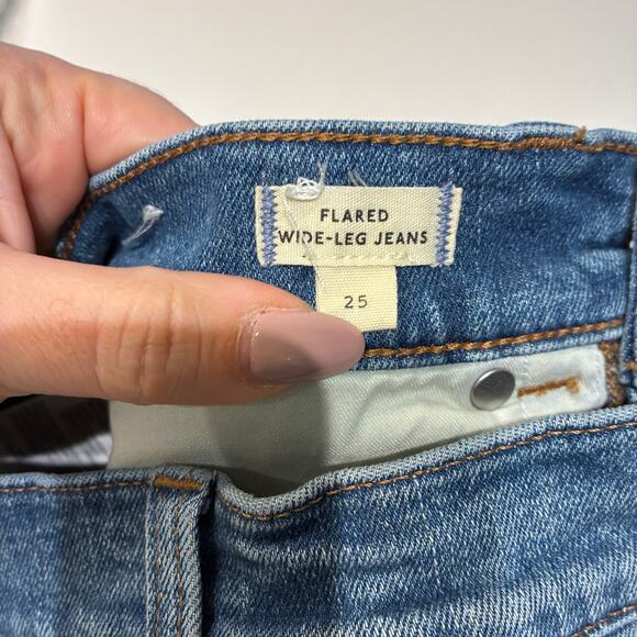 Madewell Flared Wide Leg Jeans in Oneida Wash Sz 25 - Picture 6 of 11